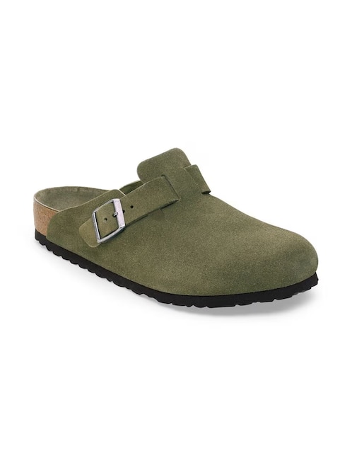 Sandalia Birkenstock Boston Soft Footbed Piel Thyme Tonal Fb para hombre