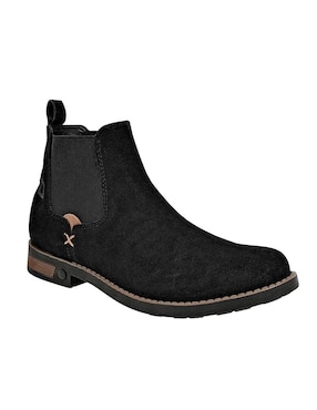 Botín Negro Total de piel para hombre
