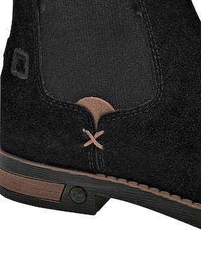 Botín Negro Total de piel para hombre