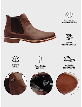 Botín Black Peppers de piel para hombre