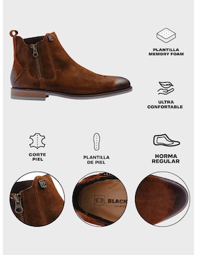 Botín Black Peppers de piel para hombre