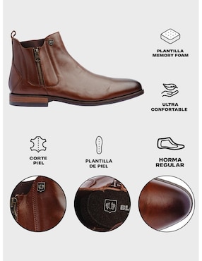 Botín Black Peppers de piel para hombre