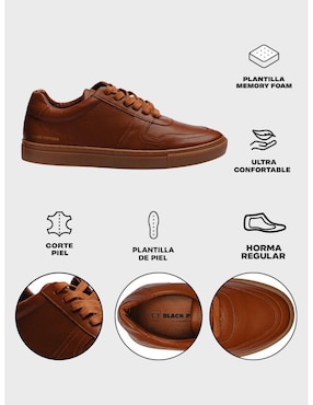 Tenis de piel Black Peppers para hombre