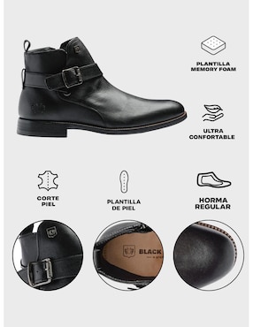 Botín Black Peppers de piel para hombre
