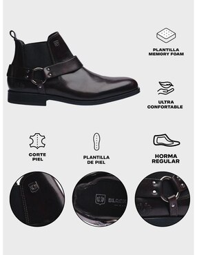 Botín black peppers de piel para hombre
