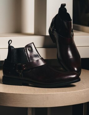 Botín black peppers de piel para hombre