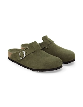 Sandalia Birkenstock Boston Soft Footbed Piel Thyme Tonal Fb para hombre