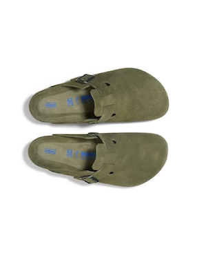 Sandalia Birkenstock Boston Soft Footbed Piel Thyme Tonal Fb para hombre