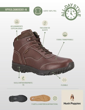 Botín Hush Puppies de piel para hombre