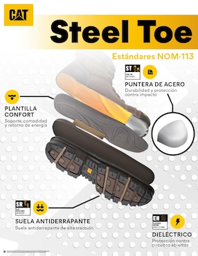 Bota industrial Caterpillar de cuero y piel