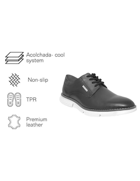 Tenis de piel Perry Ellis Zapato Oxford Derby Negro para hombre