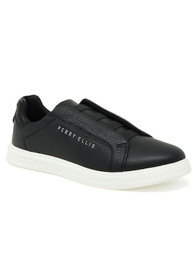 Tenis de piel Perry Ellis Tenis Casual Slip-On Negro para hombre