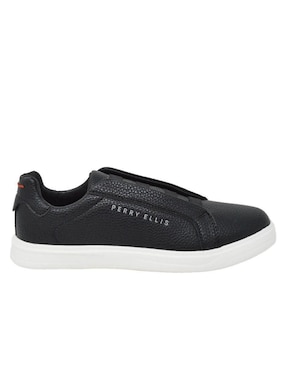 Tenis de piel Perry Ellis Tenis Casual Slip-On Negro para hombre