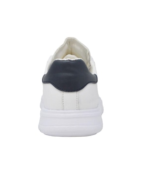 Tenis Perry Ellis Sneaker Blanco con Tonos Azul Marino para hombre