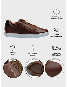 Tenis de piel Black Peppers para hombre