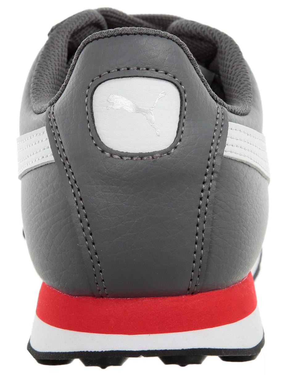 tenis puma gris con rojo