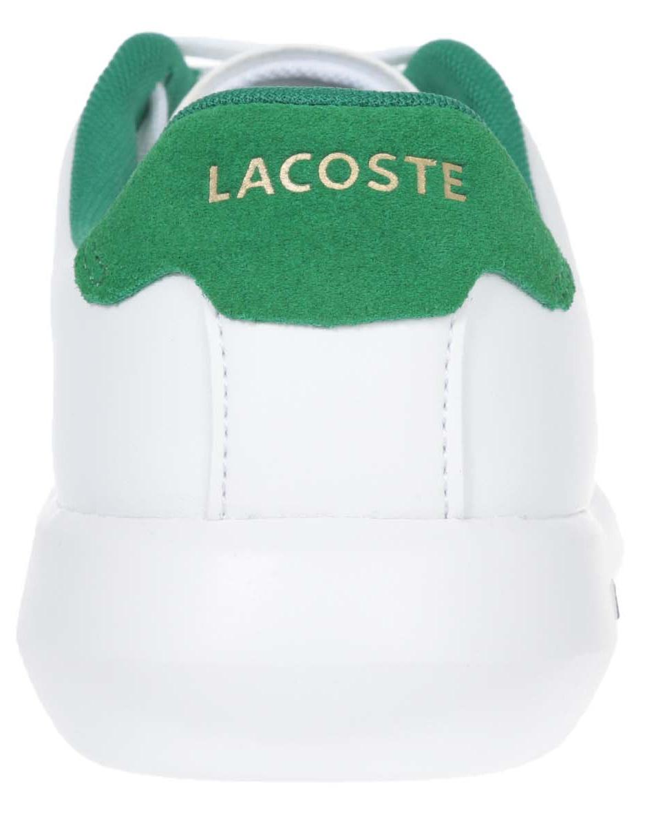 tenis lacoste blanco con verde