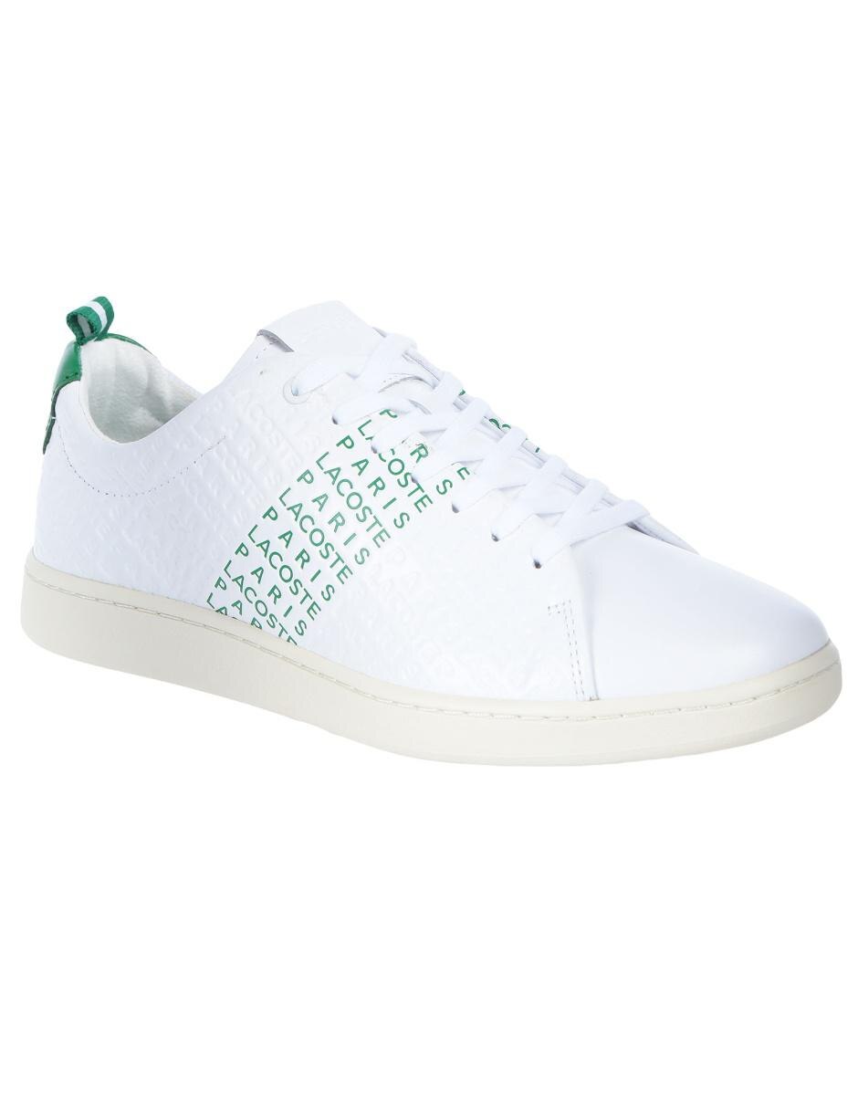 tenis lacoste blanco con verde