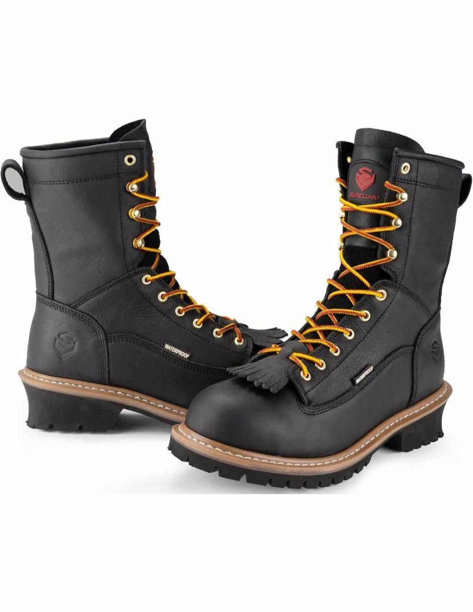 "bota" sureway "de" piel "para hombre"
