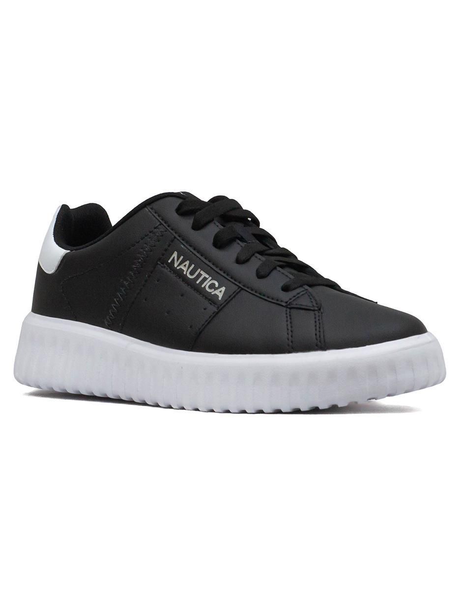 Zapato Deportivo Tenis Negros Nautica Tenis Sport De Agujeta Negro