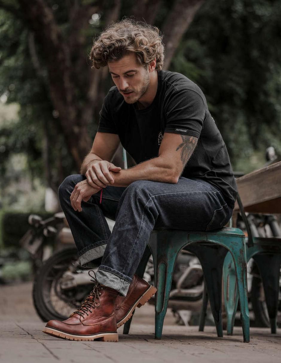 Bota Wagon de piel para hombre 10