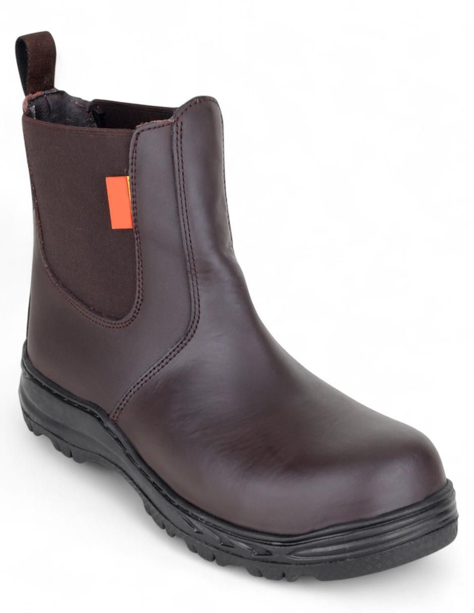 Bota industrial de cuero y tela 1