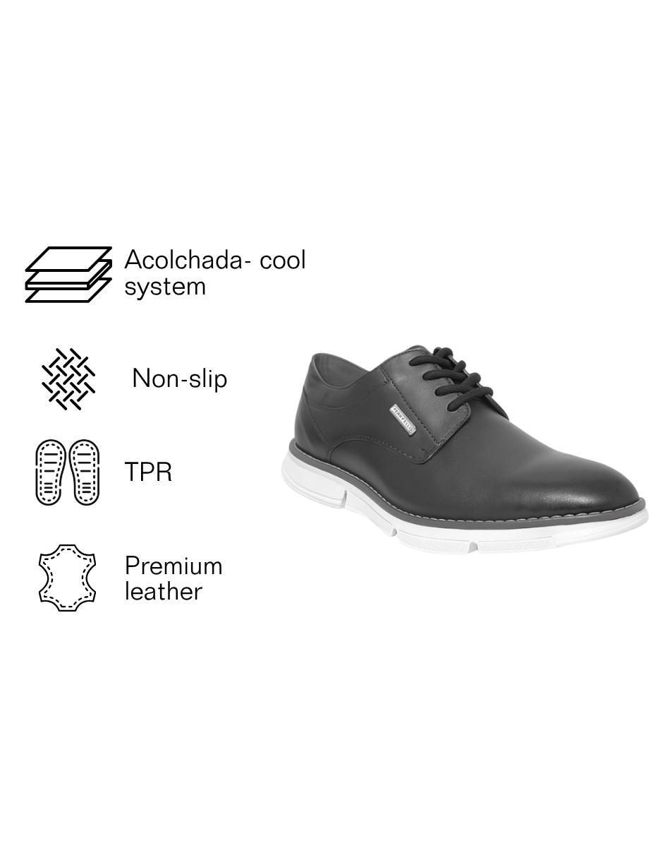 Tenis de piel Zapato Oxford Derby Negro para hombre 5