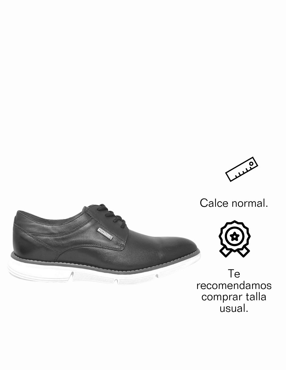 Tenis de piel Zapato Oxford Derby Negro para hombre 6