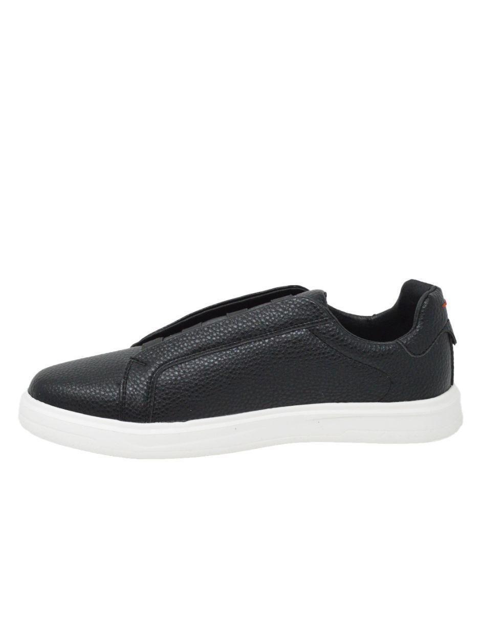 Tenis de piel Tenis Casual Slip-On Negro para hombre 2