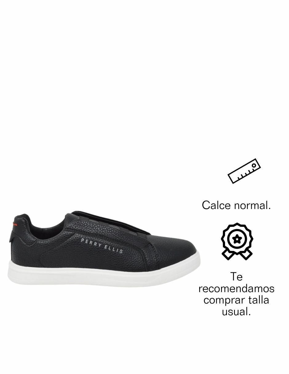 Tenis de piel Tenis Casual Slip-On Negro para hombre 4