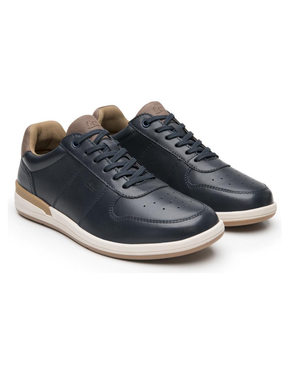 "tenis" "de piel"(si aplica) flexi no aplica "para hombre"